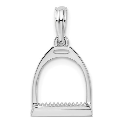 Sterling Silver 3D Horse Stirrup Pendant – view 5