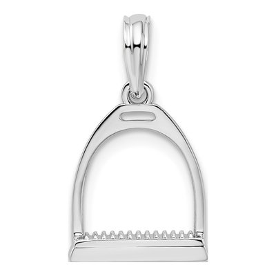 Sterling Silver 3D Horse Stirrup Pendant
