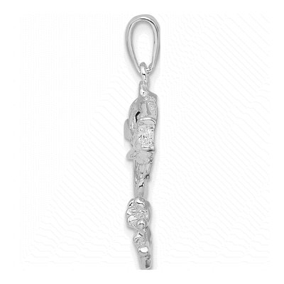 Sterling Silver Jumping Bass Fish Pendant – view 3