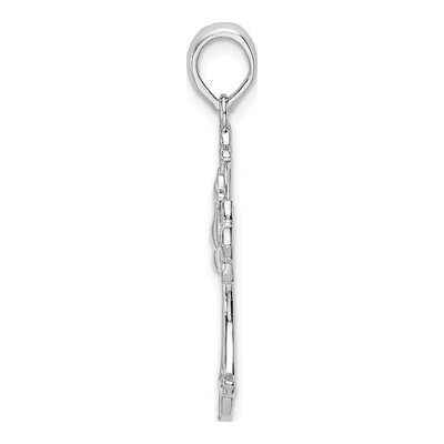 Sterling Silver Fleur de Lis Cross Pendant – view 3