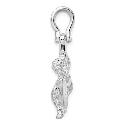 Sterling Silver 3D Anchor Mermaid Pendant – view 3