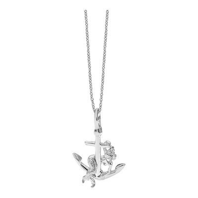 Sterling Silver 3D Anchor Mermaid Pendant – view 6