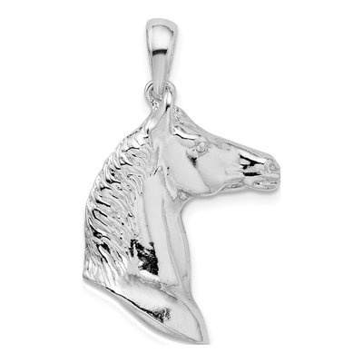 Sterling Silver 3D Horse Head Pendant
