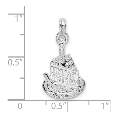Sterling Silver Happy Birthday Cake Pendant – view 4