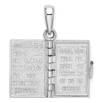 Sterling Silver 3D Lord's Prayer Bible Pendant – view 7