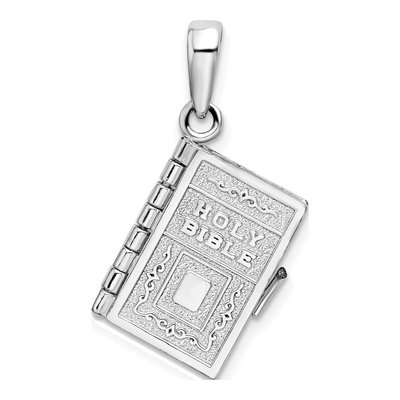 Sterling Silver 3D Lord's Prayer Bible Pendant