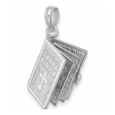 Sterling Silver Moveable 3D Santa Biblia Pendant – view 4