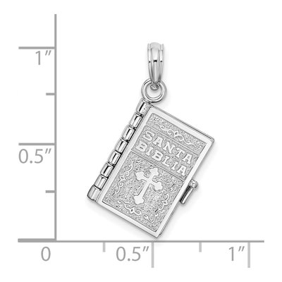 Sterling Silver Moveable 3D Santa Biblia Pendant – view 6