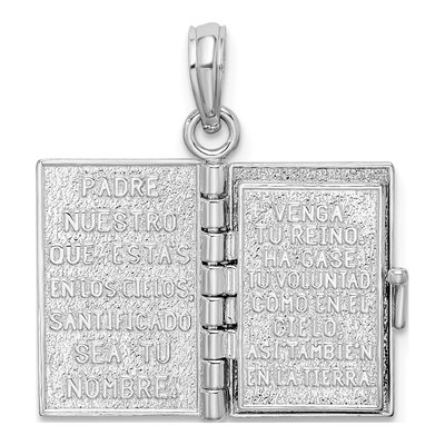Sterling Silver Moveable 3D Santa Biblia Pendant – view 7
