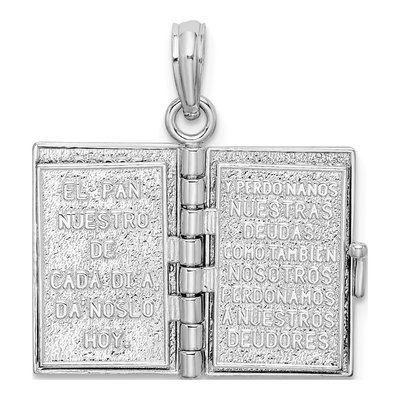 Sterling Silver Moveable 3D Santa Biblia Pendant – view 8