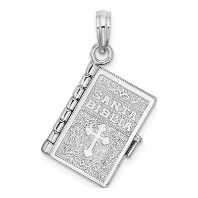 Sterling Silver Moveable 3D Santa Biblia Pendant
