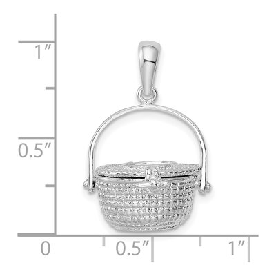 Sterling Silver 3D Nantucket Basket Pendant – view 6