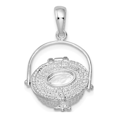Sterling Silver 3D Nantucket Basket Pendant – view 8