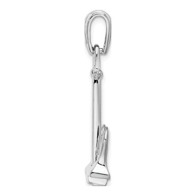 Sterling Silver 3D Navy Anchor Pendant – view 3