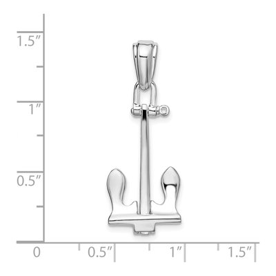 Sterling Silver 3D Navy Anchor Pendant – view 4