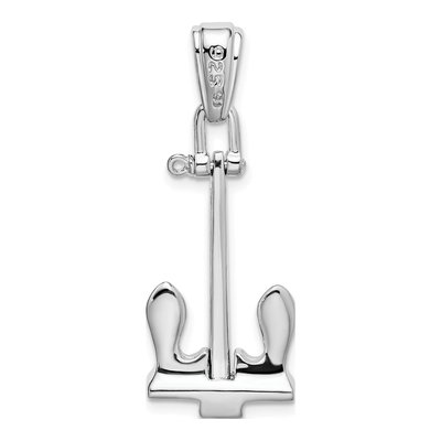 Sterling Silver 3D Navy Anchor Pendant – view 5
