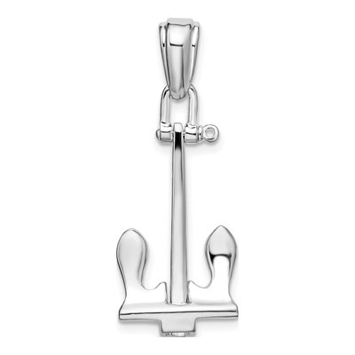 Sterling Silver 3D Navy Anchor Pendant