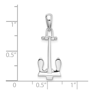 Sterling Silver 3D Navy Anchor Pendant – view 4