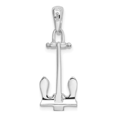 Sterling Silver 3D Navy Anchor Pendant – view 5