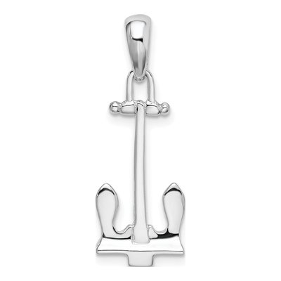Sterling Silver 3D Navy Anchor Pendant