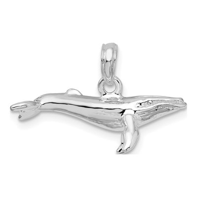 Sterling Silver 3D Humpback Whale Pendant – view 5