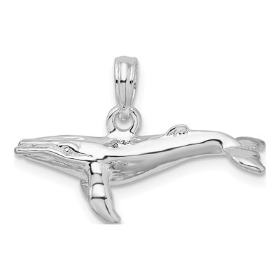 Sterling Silver 3D Humpback Whale Pendant