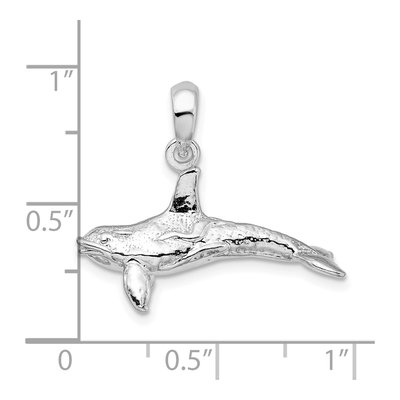 Sterling Silver 3D Killer Whale Pendant – view 4