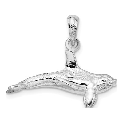 Sterling Silver 3D Killer Whale Pendant – view 5