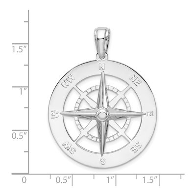 Sterling Silver Nautical Compass Pendant – view 4