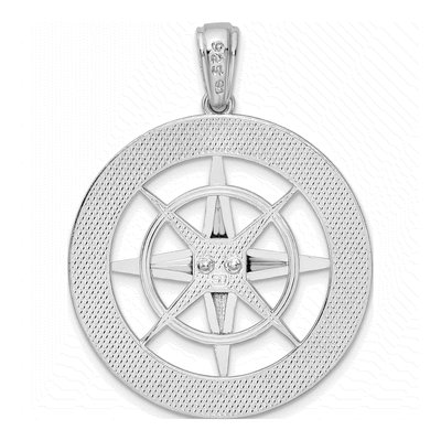 Sterling Silver Nautical Compass Pendant – view 5
