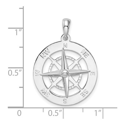 Sterling Silver Nautical Compass Pendant – view 4