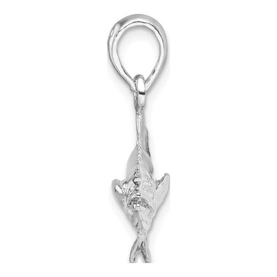 Sterling Silver 3D Cobia Fish Pendant – view 3