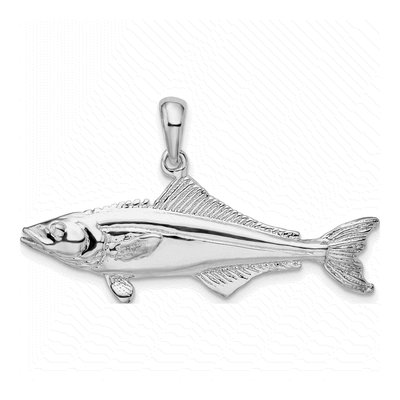 Sterling Silver 3D Cobia Fish Pendant