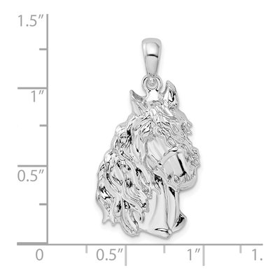 Sterling Silver Horse Head Pendant – view 4