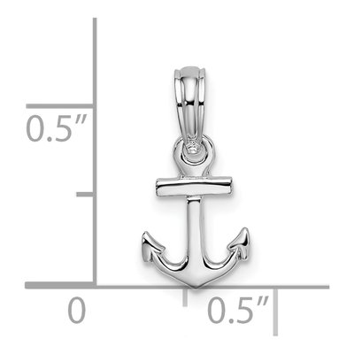 Sterling Silver 3D Mini Anchor Pendant – view 4