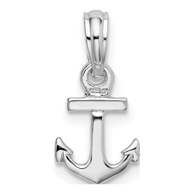 Sterling Silver 3D Mini Anchor Pendant – view 5