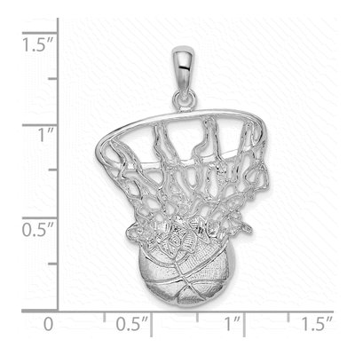 Sterling Silver Basketball Net Pendant – view 4