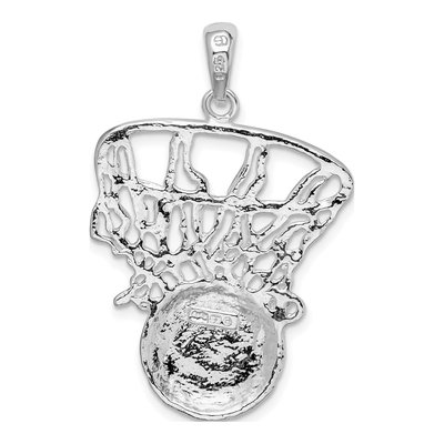 Sterling Silver Basketball Net Pendant – view 5
