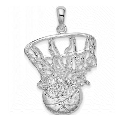 Sterling Silver Basketball Net Pendant