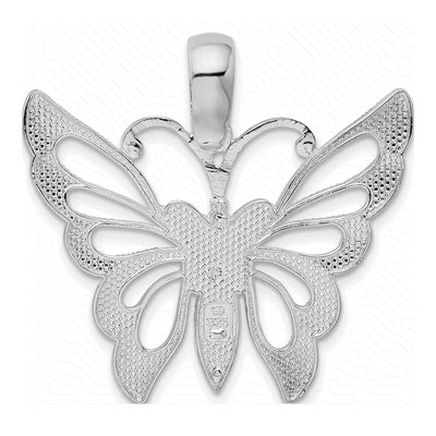 Sterling Silver Diamond-Cut Butterfly Pendant – view 5