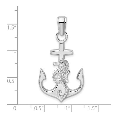 Sterling Silver Anchor Seahorse Pendant – view 4
