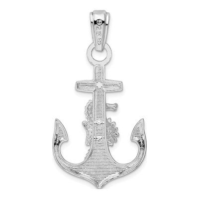 Sterling Silver Anchor Seahorse Pendant – view 5
