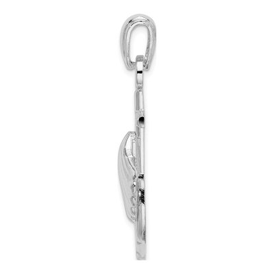 Sterling Silver Anchor Scallop Shell Pendant – view 3