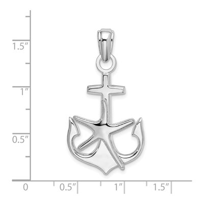 Sterling Silver Anchor Starfish Pendant – view 4