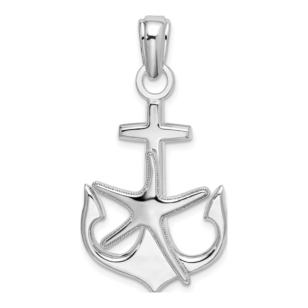 Sterling Silver Anchor Starfish Pendant