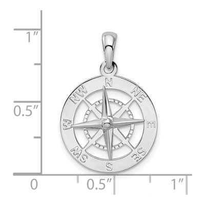 Sterling Silver Nautical Compass Pendant – view 4