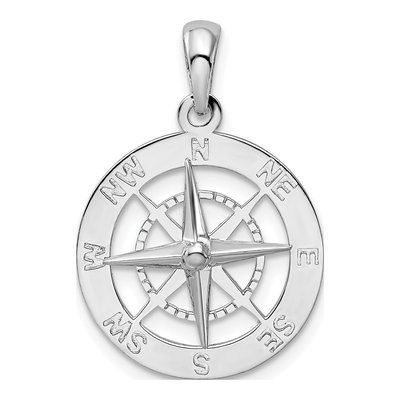 Sterling Silver Nautical Compass Pendant