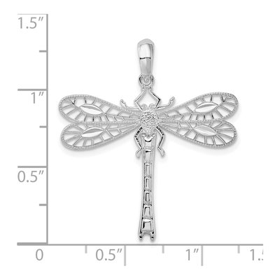 Sterling Silver Cut-Out Dragonfly Pendant – view 4