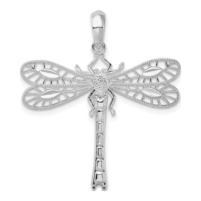 Sterling Silver Cut-Out Dragonfly Pendant