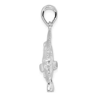 Sterling Silver 3D Flounder Fish Pendant – view 3